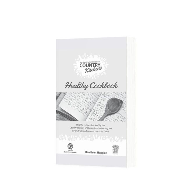 black & white mockup photo of Healthy Cookbook