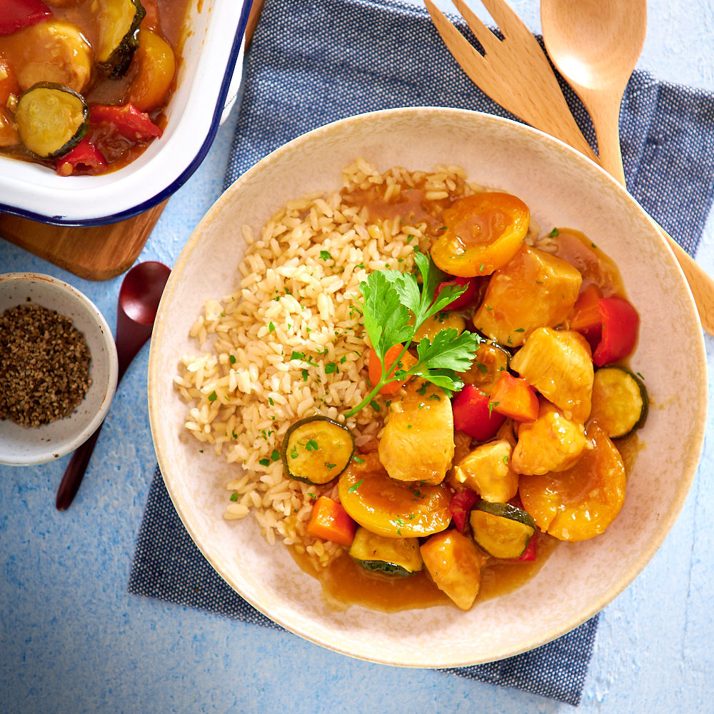 Apricot Chicken Dish with Rice