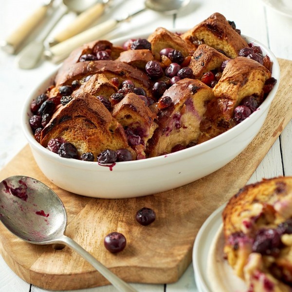 Baked Bread and Berry Pudding Photo
