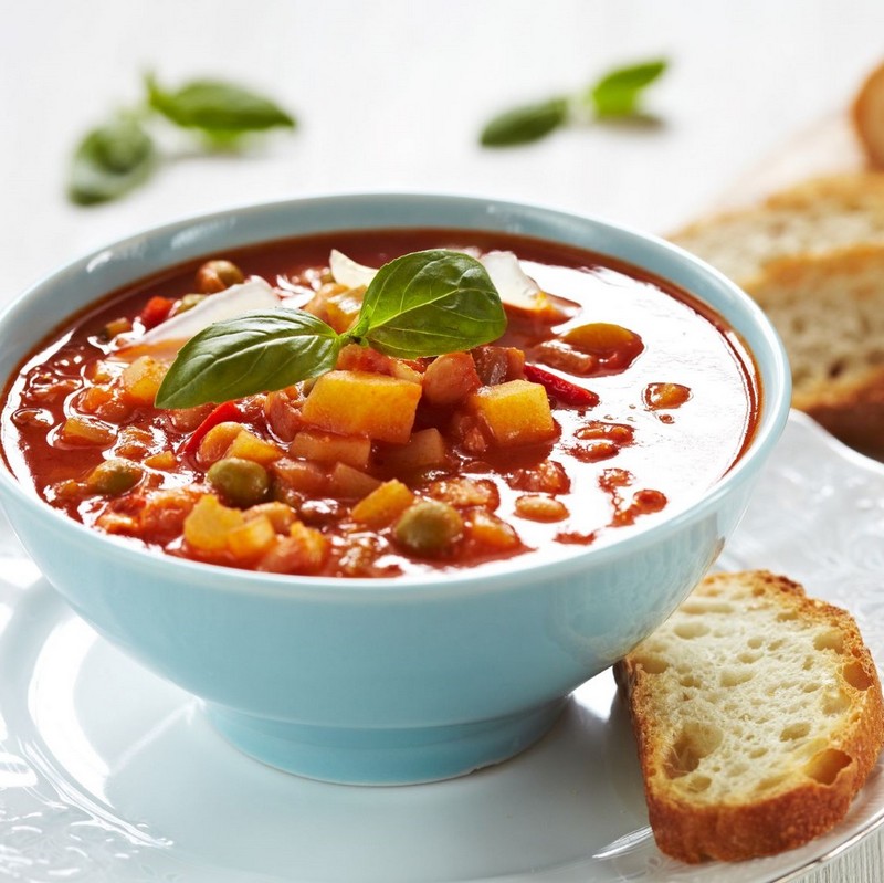 A bowl of Minestrone Soup
