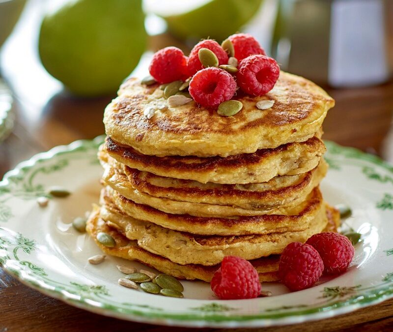 Pear Pancakes with Fruit Salad