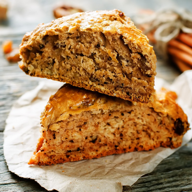 Pumpkin Scones and Date Wholemeal Scone Close Up Photo