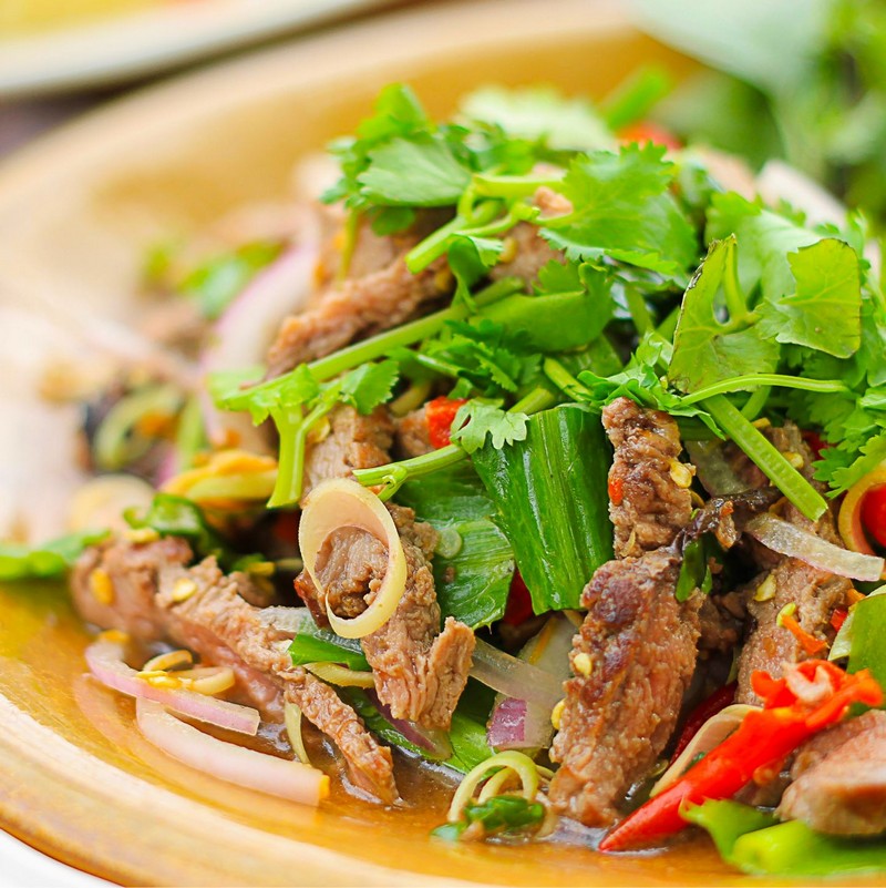 Thai Beef Salad Close Up Photo