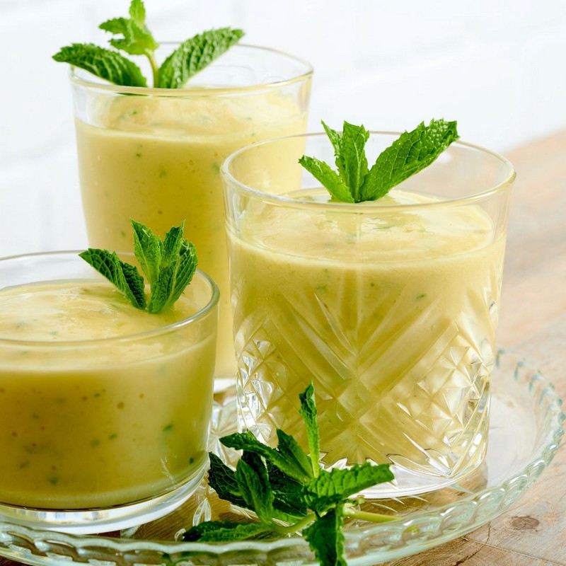 Three Glasses of Tropical Fruit Smoothie Photo