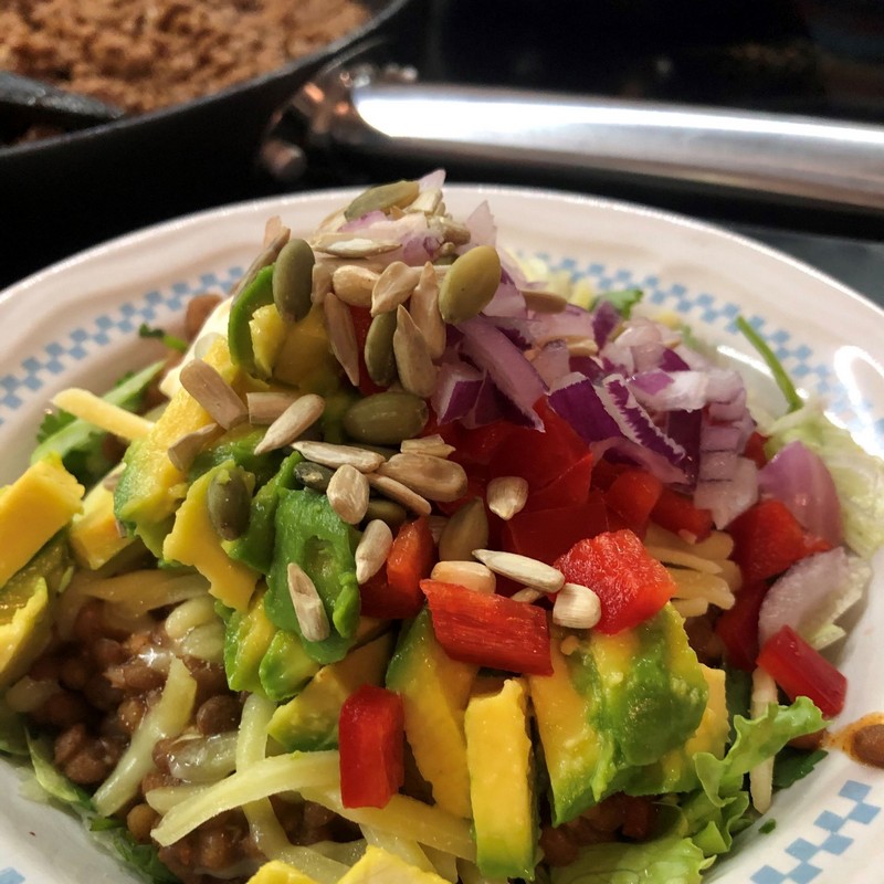 Vegetarian Taco Bowl Close Up Photo