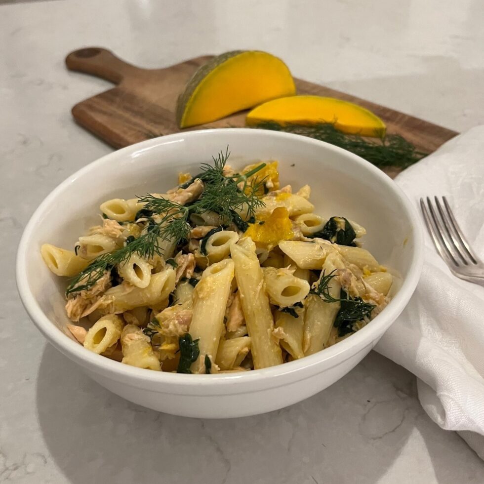 Salmon, Spinach and Pumpkin Pasta QCWA Country Kitchens