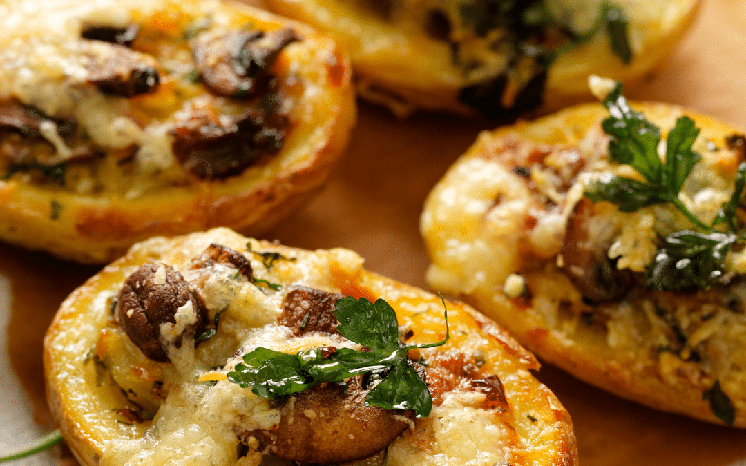 Jacket Potatoes with Mushrooms and Cheese