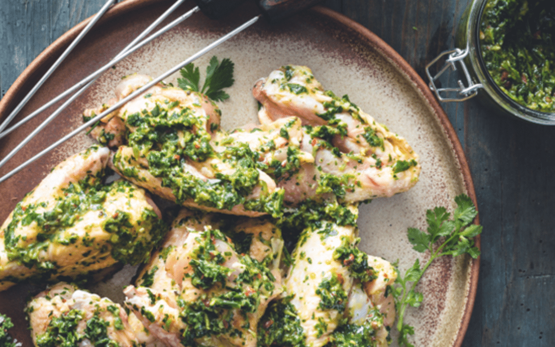 Chimichurri Chicken with Rice and Greens