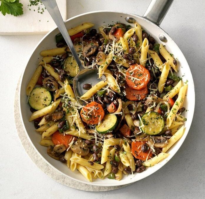 Vegetable and Black Bean Pasta