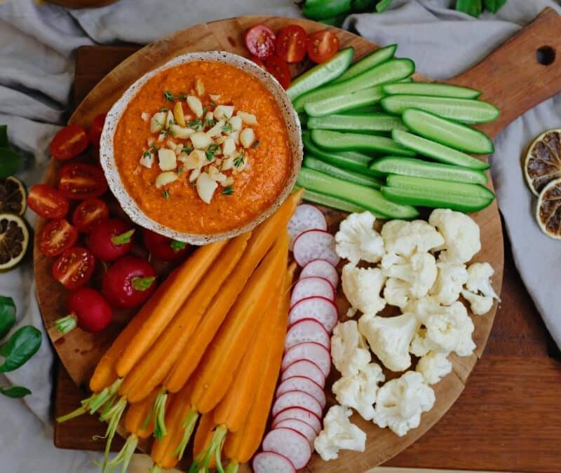 Roasted Capsicum, Feta and Macadamia Dip