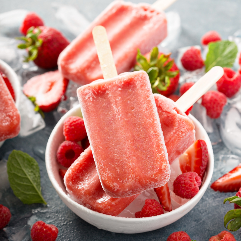 Raspberry, Cherry and Watermelon Pops