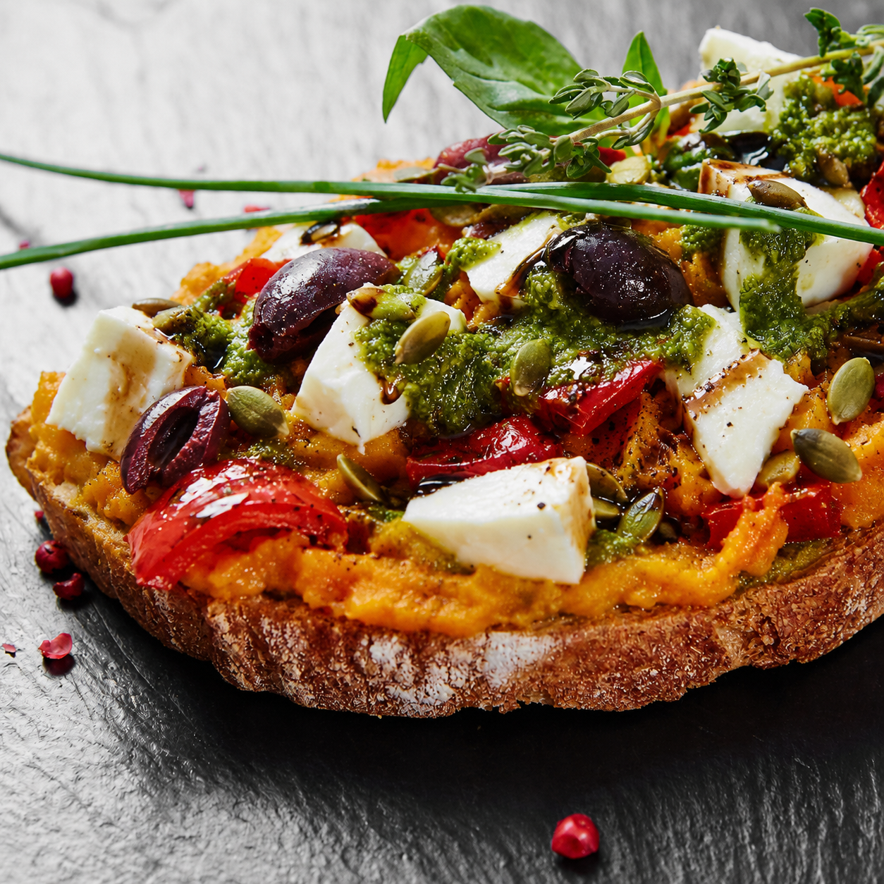 Smashed Pumpkin Bruschetta