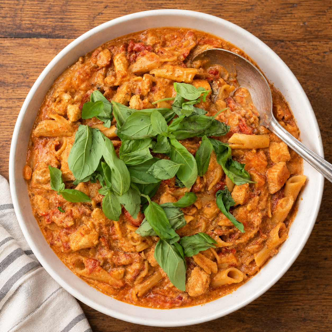 One Pot Chicken Tomato Pasta for Two